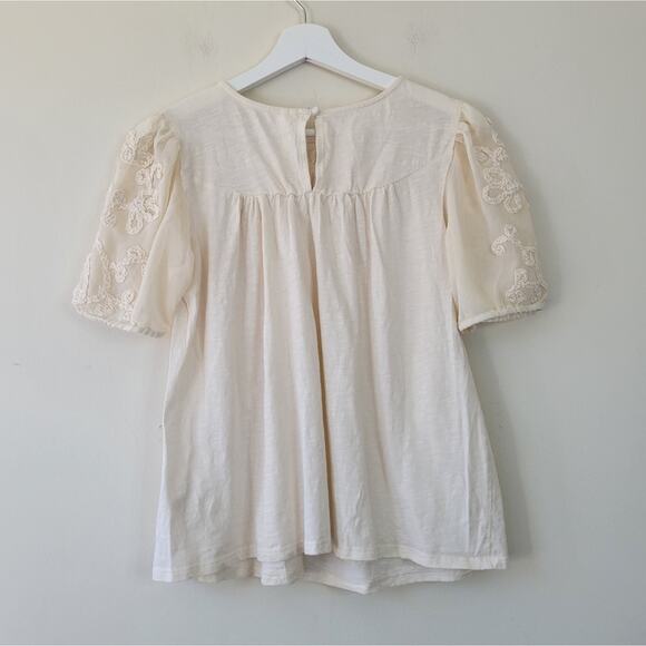 Anthropologie Delilah Ruffled Top Ivory Small - Picture 5 of 8